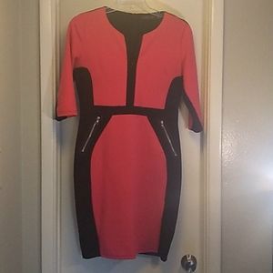 Homeyee pink/black color block dress